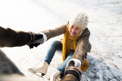 Women with stress urinary incontinence enjoying ice skating | CU Urogynecology | Aurora, CO